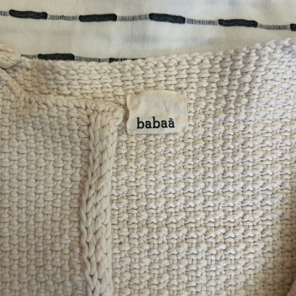 BaBaa Cardigan No4 Open Drape Dense Weave Long Sleeve Natural Casual Women - Picture 4 of 9